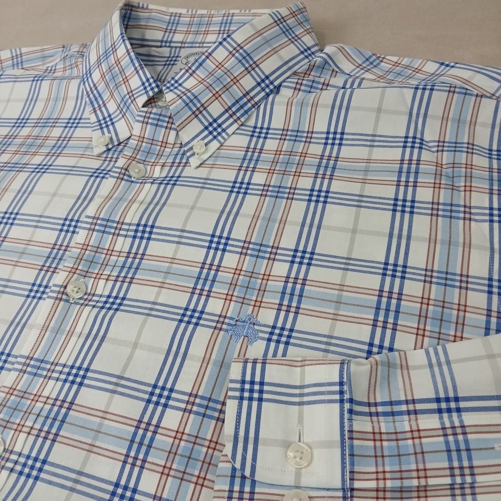 Brooks Brothers XL Mens Shirt‎ Regent 25x29 Oxford Non Iron Supima Button Down